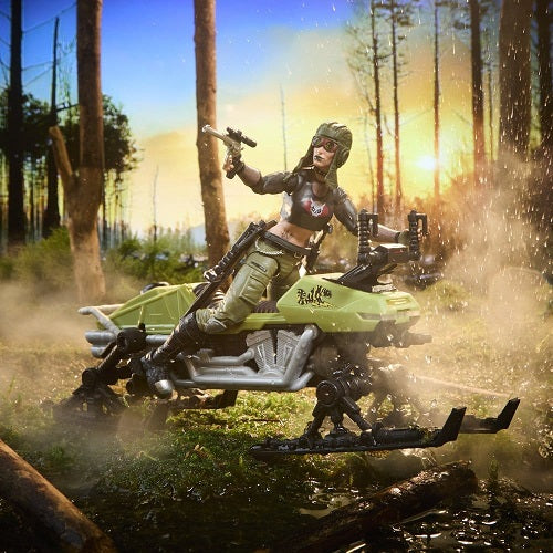 Hasbro – G.I. Joe – Classified Series – Zanya und Dreadnok Chameleon (Sumpfskiläufer) #194 – 6-Zoll-Actionfigur und Fahrzeugset