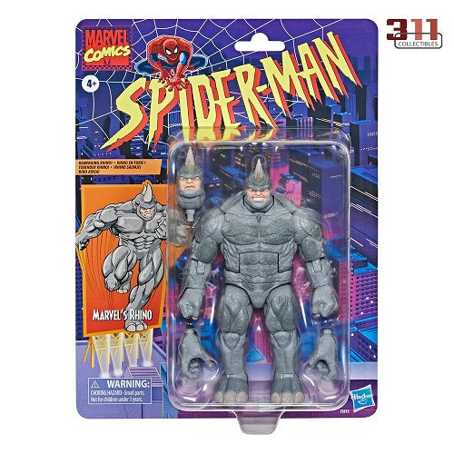 Hasbro - Marvel Legends - Retro Collection - Spider-Man: The Animated Series - Rhino - 6" Action Figure