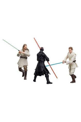 Hasbro - Star Wars - Black Series - La Menace Fantôme - Qui-Gon Jinn, Dark Maul et Obi-Wan Kenobi (Lot de 3) - Figurine articulée de 15 cm