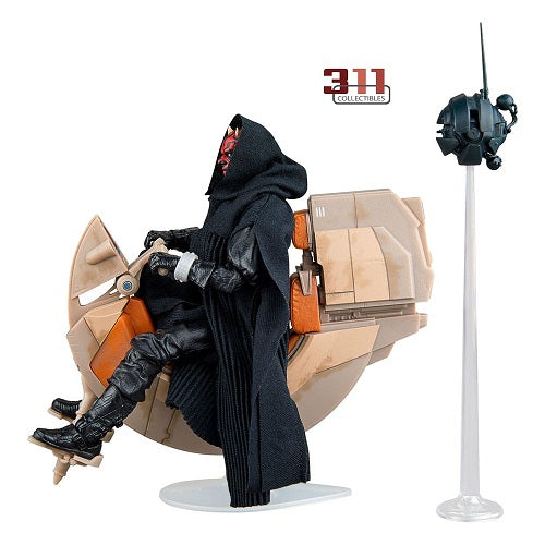 Hasbro - Star Wars - The Black Series - La Menace Fantôme - Dark Maul et son Speeder Sith [SDCC Deluxe] - Figurine articulée de 15 cm + Véhicule