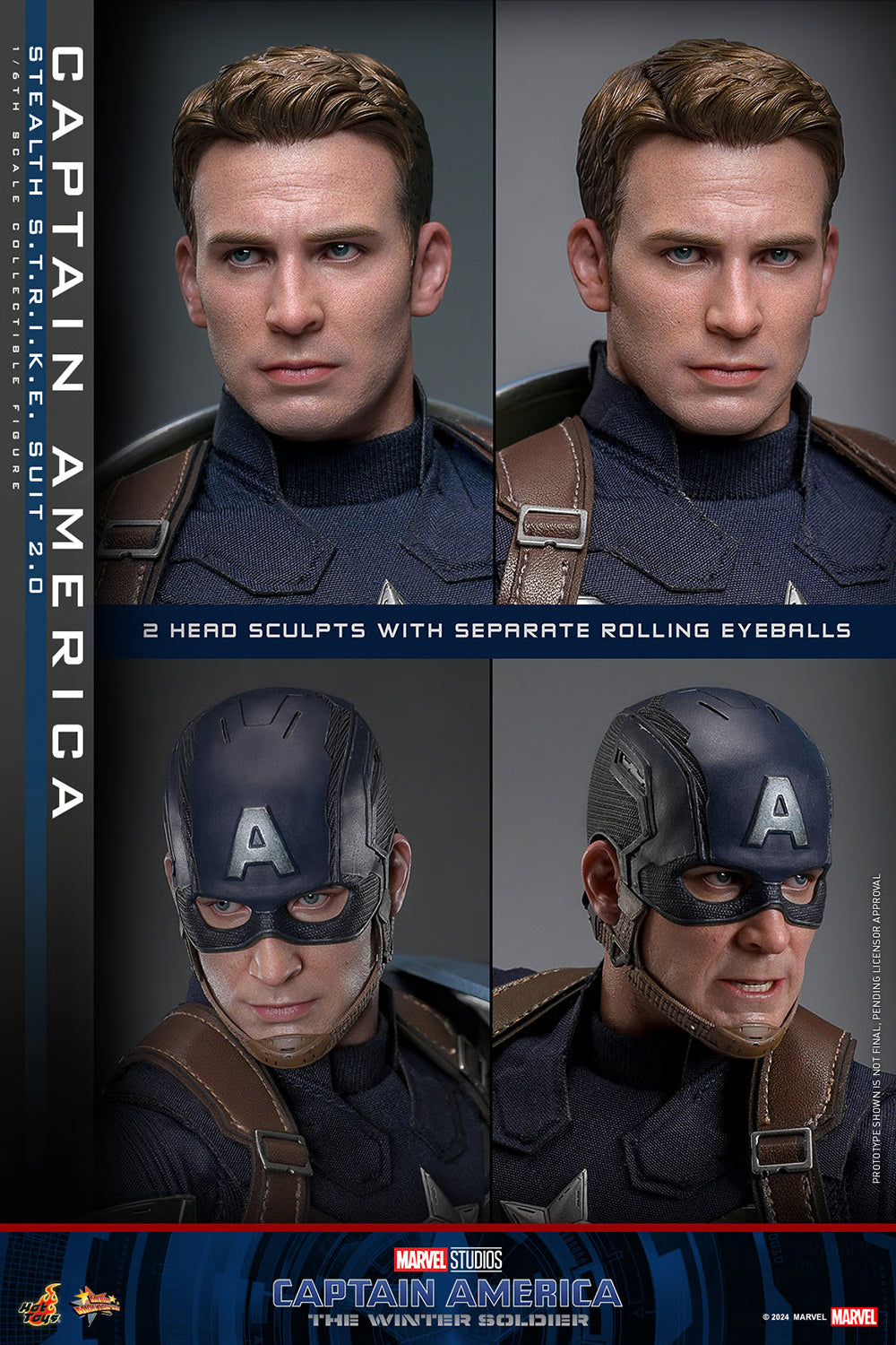 Hot Toys - Movie Masterpiece Series - Captain America: The Winter Soldier - Captain America (Stealth S.T.R.I.K.E. Suit 2.0) MMS783 - 1/6 Scale Figure