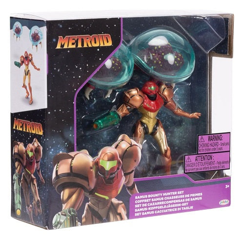 Jakks Pacific - World of Nintendo - Metroid - Samus Bounty Hunter Mini Figure 3-Pack - 6 cm Figure Set