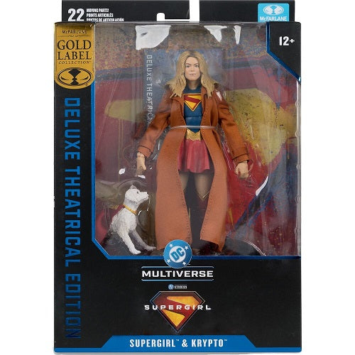McFarlane Toys - Deluxe Theatrical Edition - DC Multiverse - Supergirl - Supergirl & Kripto (Gold Label Collection) - 7" Action Figure