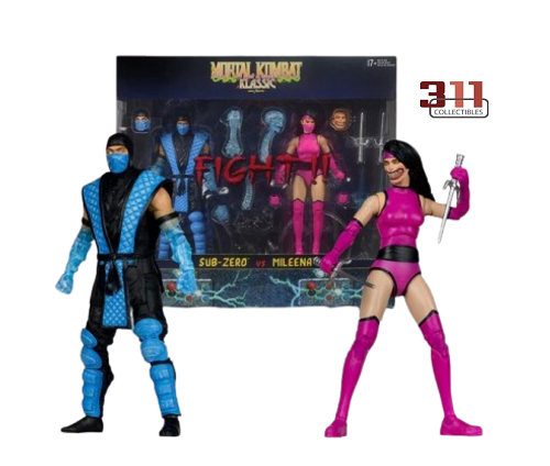 McFarlane Toys - Mortal Kombat Klassics - 2‑Pack Sub‑Zero vs. Mileena - 7" Action Figure Set
