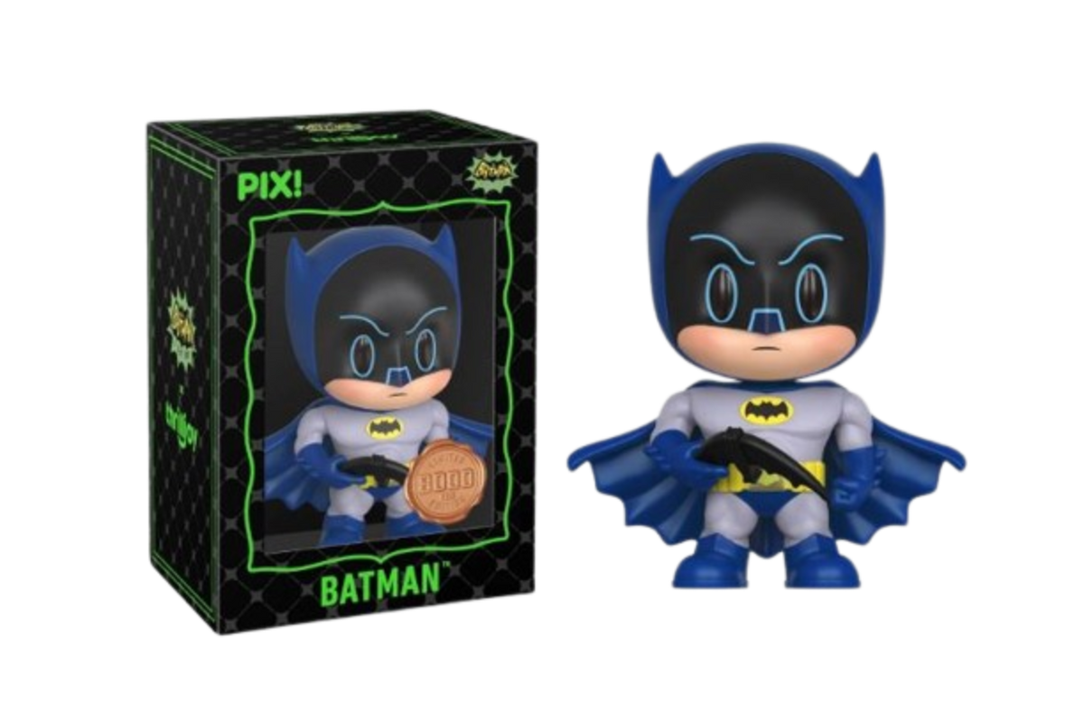 Thrilljoy - PIX! - Batman ’66 - Batman (fliegender Umhang & Batarang, Held/Allgemein, geöffnet) - Vinylfigur