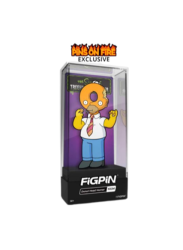Figpin - The Simpsons - Treehouse of Horror - Donut Head Homer 1034 - Collectible Pin with Premium Display Case (Pins on Fire Exclusive)