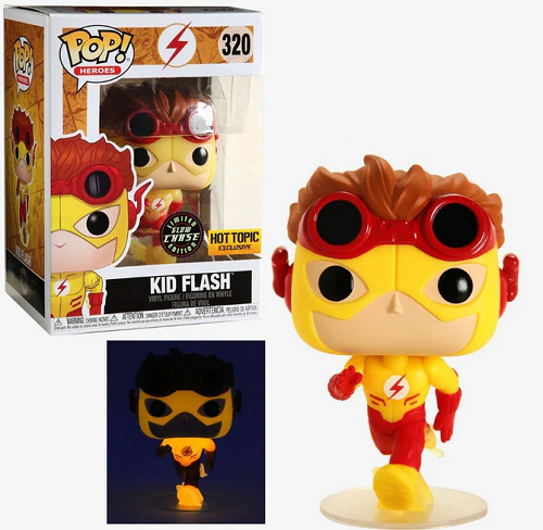 Funko POP! - DC Flash - Kid Flash 320 (Heißes Thema exklusiv) (Limite Glow Chase Edition)