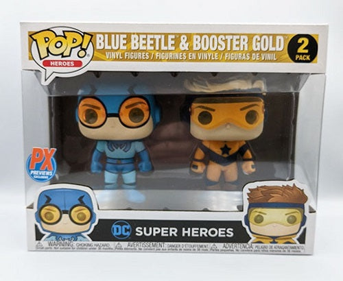 Funko POP! - DC Comics – DC Super Heroes – 2er-Pack Blue Beetle &amp; Booster Gold (exklusiv bei PX Previews)