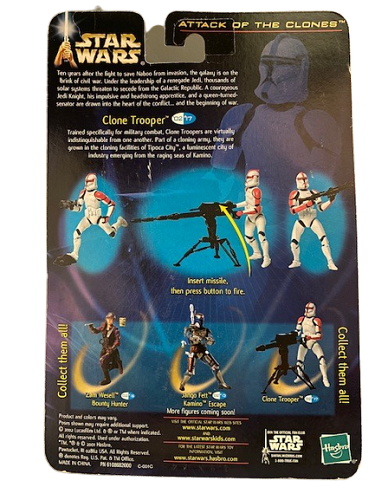 Hasbro - Star Wars - Blue Box Collection - 3.75 - Attack of the Clones - Clone Trooper (/w Firing Tripod Canon!)