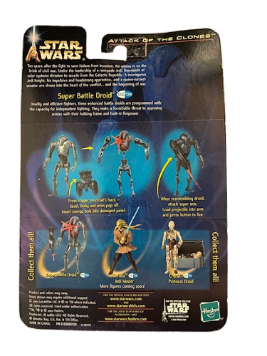 Hasbro - Star Wars - Blue Box Collection - 3.75 - Attack of the Clones - Super Battle Droid (/w Exploding Damage!)