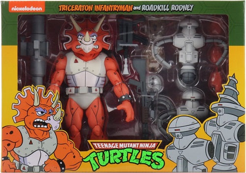 Neca - Teenage Mutant Ninja Turtles - Nickelodeon -  3-Pack Triceraton Infantryman & Roadkill Rodney (Cartoon)