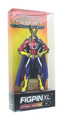 Figpin XL - My Hero Academia - All might (Silver age) X4 - Collectible Pin with Soft Case
