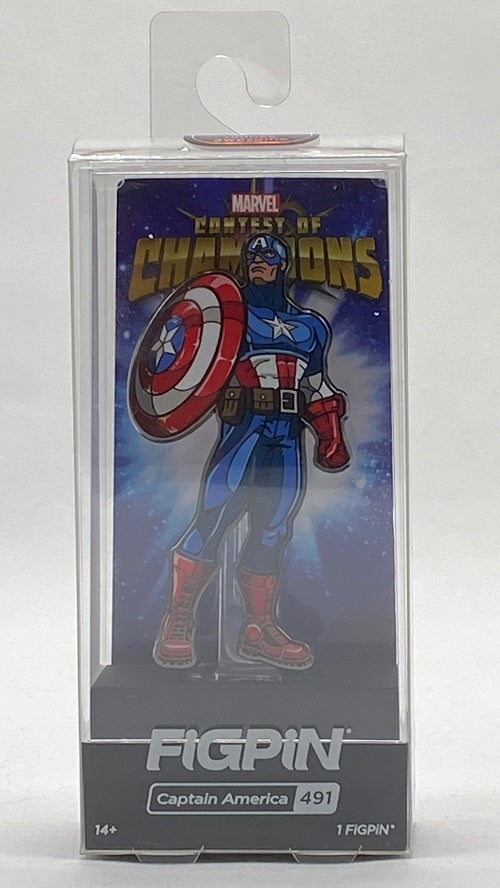 Figpin - Marvel - Contest of Champions  - Captain America 491 - Collectible Pin with Premium Display Case
